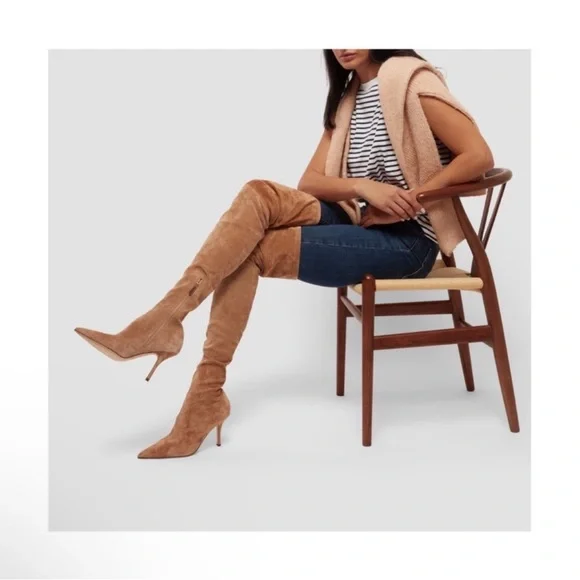 Paris Texas “Mama” Crushed Velvet Over-the-Knee Boots in Hot Pink - Picture 8 of 14